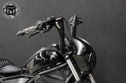 レブル250(2020〜2024年)ABS搭載モデル　極太バットマンハンドル　12インチ(ブラック)&ワイヤーセット